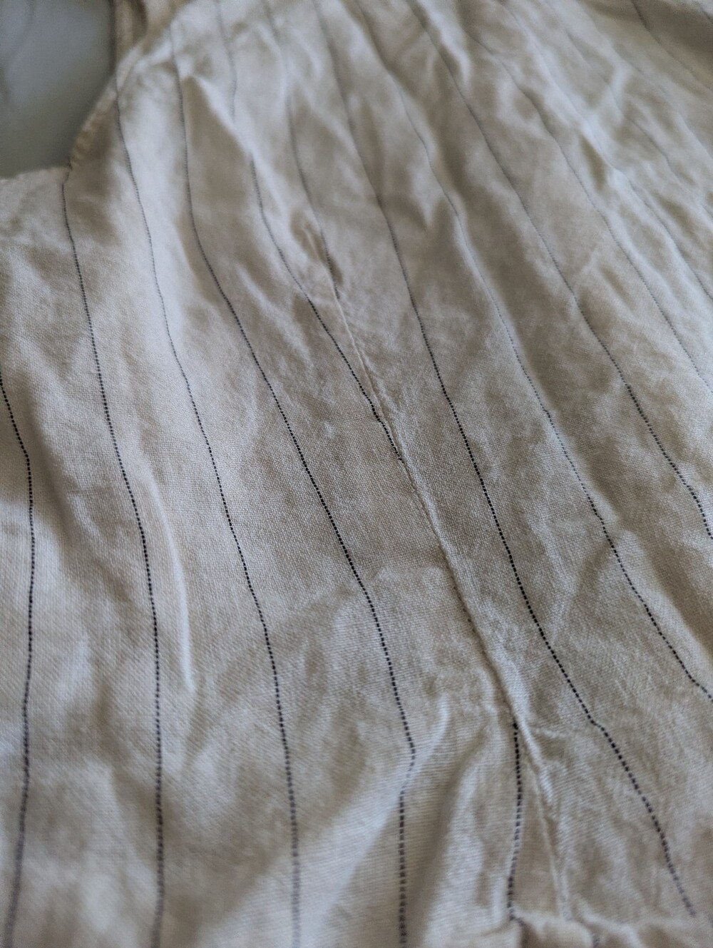 Linen Blend Pinstripe Sleeveless Button Up Shirt - Picture 11 of 11